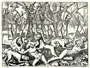 Doublet: Worrying the Natives with Dogs, from Gottfried's Reiser