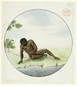 Aborigine: Wounded aboriginal man in a classical pose