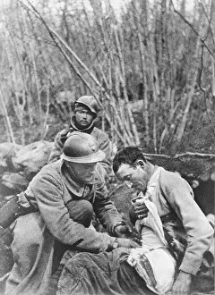 Bandaging: Wounded French soldier 1916