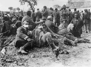 Bandaged: Wounded German prisoners of war, WW1