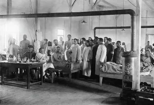 Treated: Wounded Russian prisoners, 1915