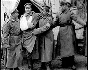 Assisted: A Wounded Russian Soldier Is Being Helped Off
