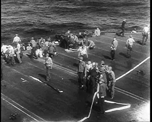 Decks: Wounded Sailor Being Carried Below Decks On