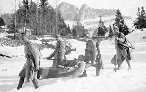 Tirol: Wounded soldier in the Dolomites, 1916
