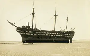 Bideford: Wreck of a Ship of the Line - beached at Bideford, Devon