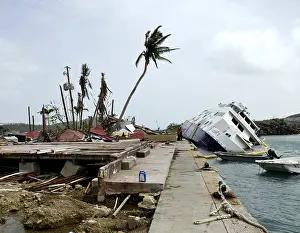 Hurricanes: Wreckage in Crown Bay, St. Thomas, US Virgin Islands