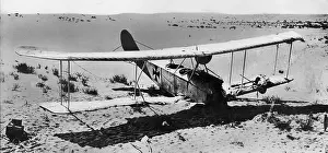 Sinai: Wreckage of a German biplane, 1917