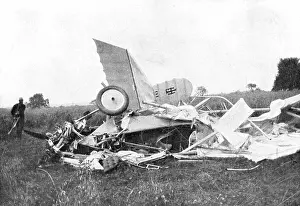 Gallantry: Wreckage of the plane in which the British pilot
