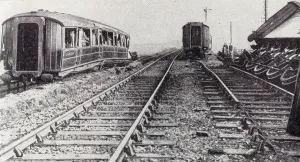 Vandalism: Wrecked Scottish Express at Creamlington - General Strike