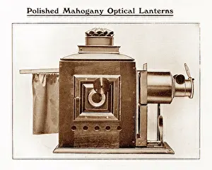 Mahogany: Wrench mahogany magic lantern slide projector