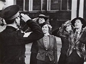 Probationary: Wrens learning to salute, 1940