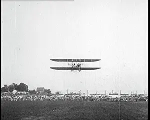 Swooping: Wright Brothers Biplane Giving A Demonstration