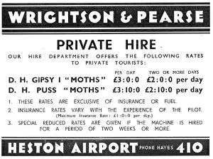 Wrightson: Wrightson & Pearse. Heston Airport. Private Hire Rates
