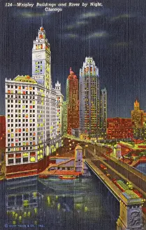 Chewing: The Wrigley Buildings by night, Chicago
