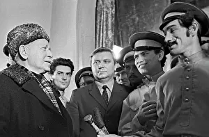 Rostov: Writer Mikhail Sholokhov with artists, 1972
