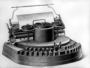 Technics: writing, Hammond typewriter with cylindrical