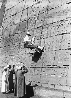 Archaeologist: Writing down of hieroglyphics, 1931