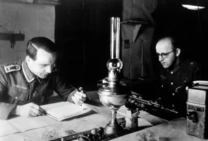 Typewriter: Writing room of a battalion command post on