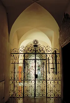 Geras: Wroughtiron grid in the cloister of the monastery Geras