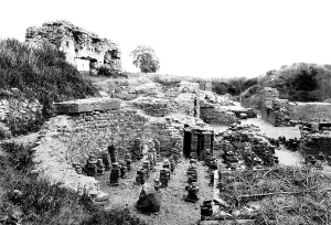 C1864: Wroxeter, the ruined Bath House c1864