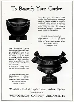 Redfern: Wunderlich Garden Ornaments Advertisement