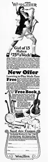 Coupon: Wurlitzer advertisement, 1925