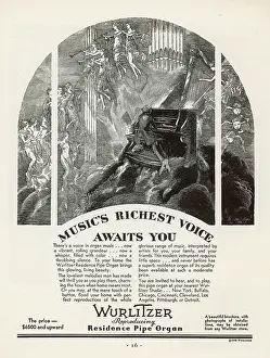 Melodies: Wurlitzer Pipe Organ Advertisement