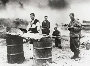 Chaplain: WW II - American chaplain leads prayers Le Shima, Pacific
