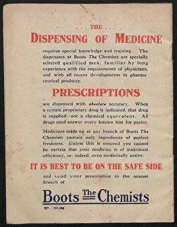 Pharmaceuticals: WW1 - On Active Service, booklet back cover