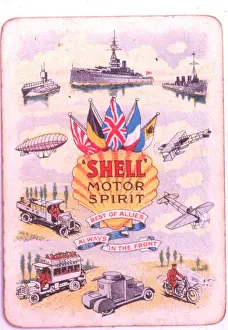 Lubrication: WW1 - advertisement for Shell motor spirit