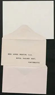 Envelope: WW1 - Agnes Weston Memorial, Devonport, envelope