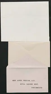 Envelope: WW1 - Agnes Weston Memorial, Devonport, envelope