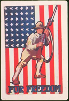 Bayoneted: WW1 - American playing card, For Freedom