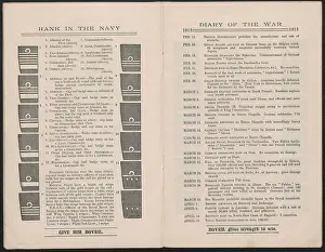 Diary: WW1 - Bovril, Handy-Book & Diary of the War, two pages