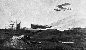 Hydroplane: WW1 - British seaplane in action, Cuxhaven, Germany, 1915