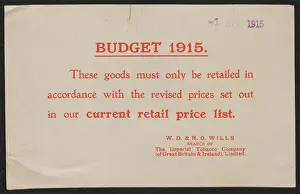 Revised: WW1 - Budget 1915