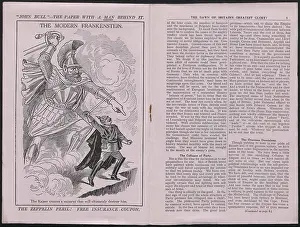 Horatio: WW1 - Cartoon, The Modern Frankenstein, and article