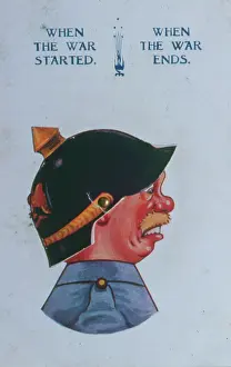 Begin: WW1 - cartoon on the start and end of war