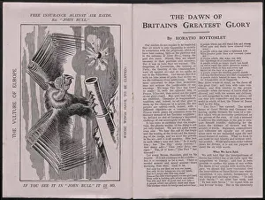 Clipped: WW1 - Cartoon, The Vulture of Europe, and article