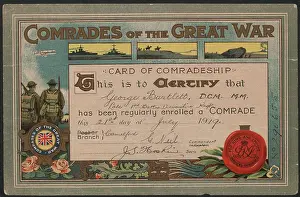 Membership: WW1 - Comrades of the Great War, membership card