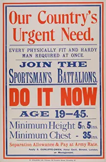 Countrys: WW1 - Our Countrys Urgent Need