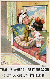 Earnest: WW1 era Comic Postcard - Where I beat the Boche