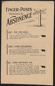 Kitchener: WW1 - Finger-Posts pointing to Abstinence