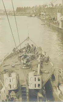 Antwerp: WW1 German Warship Coming into Dock