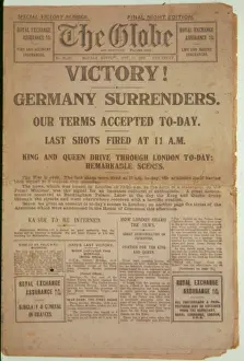Surrenders: WW1 - The Globe - Victory! - 11 November 1918