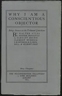 Pamphlet: WW1 - Why I Am a Conscientious Objector, front cover