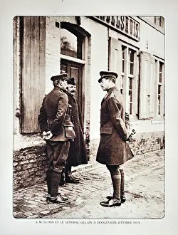 Gillain: WW1 - King Albert I and general Gillain at Hoogstade