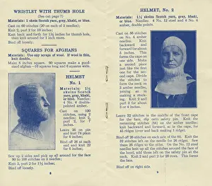 Knitter: WW1 knitting booklet patterns, knitted helmets