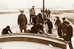 Supervising: WW1 Maxine Elliot supervising fitting out of chartered barge