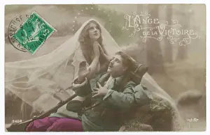 Prays: WW1 POSTCARD ANGEL 1916